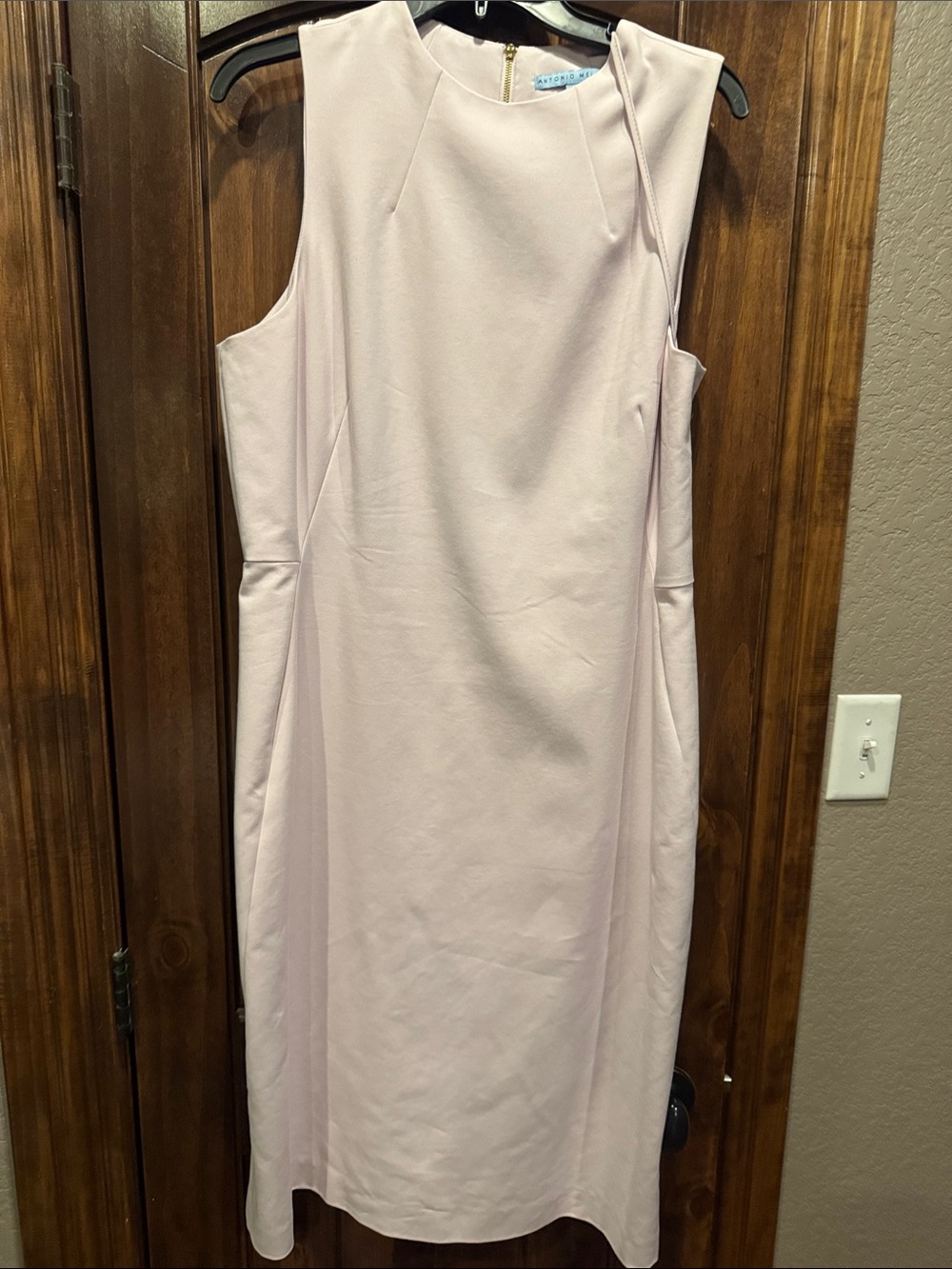 ANTONIO MELANI Sleeveless Midi Sheath Dress in Light Pink